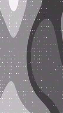 Gri arka plan dijital dikey. Modern tasarım projeleri, arka planlar, baskılar, tekstil ve dijital sanat eserleri için soyut gri ölçekli eğriler ve küçük beyaz noktalar deseni.