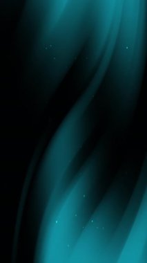 Modern tasarım projeleri, teknoloji kavramları veya sanatsal sunumlar için koyu gri eğriler ve açık mavi noktalar ile soyut turkuaz arka plan.