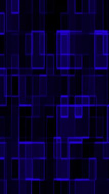 Mor parlayan kareler, teknoloji kavramları, arkaplanlar veya gelecekteki tasarımlar için uygun, koyu arkaplan üzerinde soyut tasarım oluşturma örtüşmektedir..