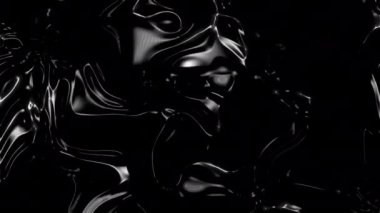 Soyut kalıplarda parlak siyah sıvı girdap, arka planlar, duvar kağıtları, sanatsal tasarımlar, marka malzemeleri ve teknoloji kavramları için uygun..