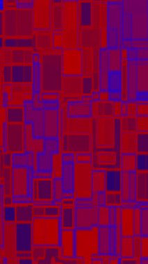 Arkaplan, tekstil ve soyut tasarımlar için uygun soyut kırmızı ve mavi kareler, tasarımlara modern bir dokunuş ekleyerek.