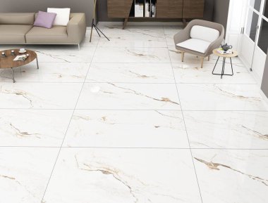 Şık iç tasarım, iç kısımda mermer döşeme içeriyor. Kanepenin yanındaki ahşap raf, birkaç zarif bitki, estetik açıdan hoş ışıklandırma ve dekor. 3B Hazırlama