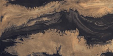 Yüksek çözünürlüklü altın dalgalı mermer desenli İtalyan mermer levhası, kireç taşının dokusu. 3B Hazırlama