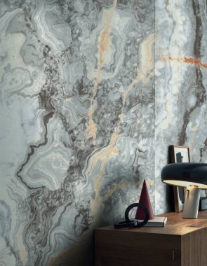 Granit döşeme yüzeyi, kum taşı tuğlası döşeme dokusu, ahşap mobilyalar. Mermer Doku Arkaplanı. Yüksek Çözünürlük. 3B Hazırlama