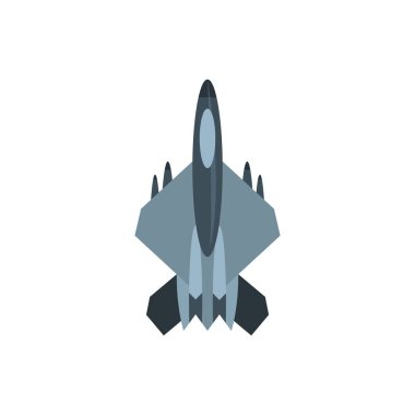 Savaş uçağı. Düz resim ve üst görünüm