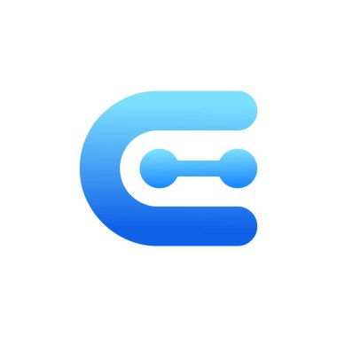 E logo teknolojisi teması. E logosu. C logosu