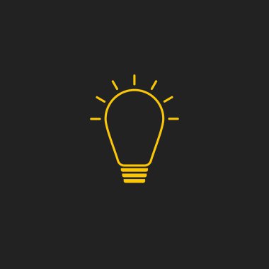 Minimalist lamba ikonu. Lamba logosu. Parlak zihin çizimi için lamba