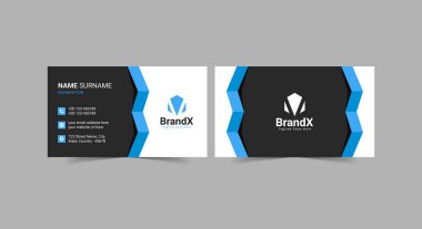 Modern yaratıcı ve temiz bir kartvizit şablonu. İş ve kişisel kullanım için çift taraflı kartvizit