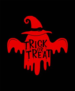 Boo vektör baskısı ile şaka ya da tedavi tişörtü tasarımı