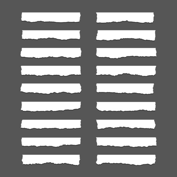 Collection of torn ripper paper sheet textures