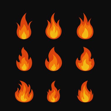 dinamik grafik tasarımı ve yaratıcı projeler için alev koleksiyonu