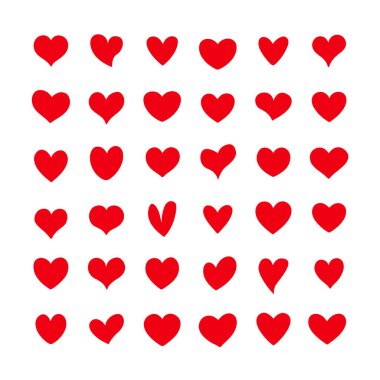 collection of illustrated heart icons for creative design and branding clipart