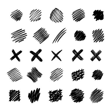 Yaratıcı sanatsal projeler ve tasarımlar için rastgele kalem çizimi çizimleri