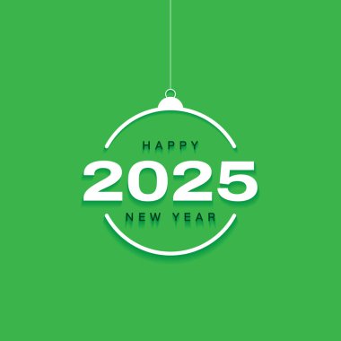 Asma stili 2025 yeni yıl tebrik kartı tasarım vektörü