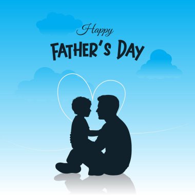 Babalar Günü Kutlama Konsepti Vektör İllüstrasyonu, Mutlu Babalar Günü Sosyal Medya Posta Tasarımı