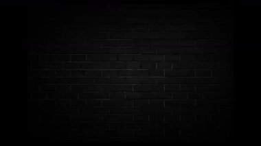 Mutlu yıllar 2026 Kara Tuğla Duvarda Neon titreşimli kırmızı metin 4K