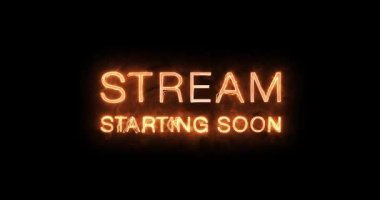 Akış Başlıyor Yakında Orange Neon Cyberpunk Metin Canlandırma Videosu