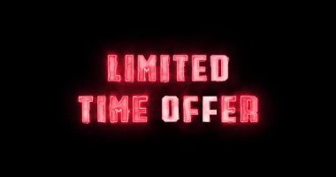 Sınırlı Zaman Teklif Eden Kırmızı Neon Cyberpunk Metin Canlandırma Videosu