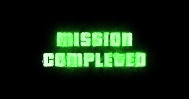 Görev Tamamlanmış Neon Cyberpunk Metin Canlandırma Videosu