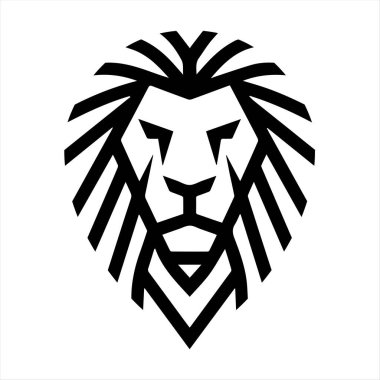 Lion head icon art silhouette vector illustrations clipart