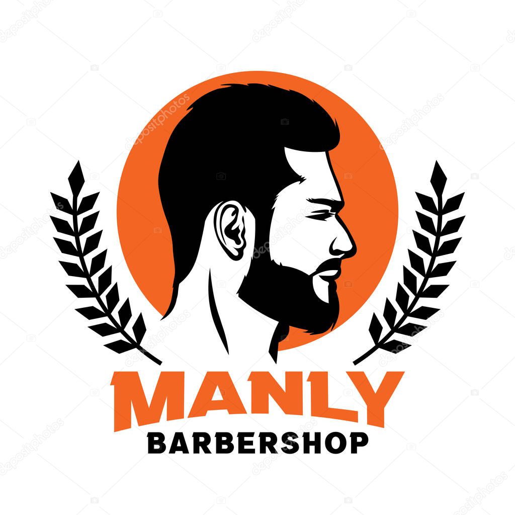 A bearded man vector illustration, perfect for barber shop logo