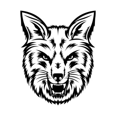 Fox Face tasarımı dekoratif tarzda, dövme ve t-shirt tasarımı için mükemmel