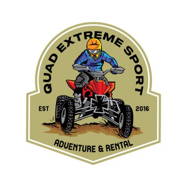 ATV Logosu Yarış sporu temsilciliği, tişört için mükemmel takım logosu, mal ve ATV Yarış Logosu yarışması logosu