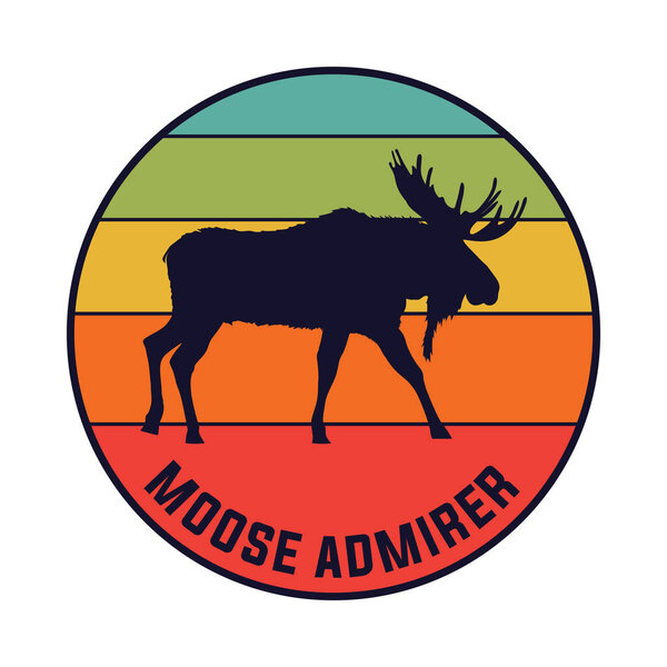 Walking moose vector illustration, perfect for t shirt design
