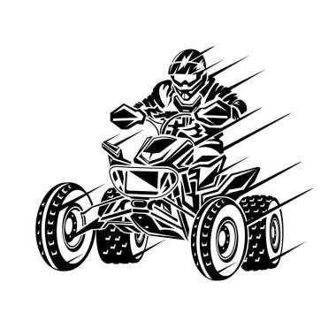 ATV Macera Yarışı vektör çizimi, t-shirt tasarımı için mükemmel, yarışma olay logosu