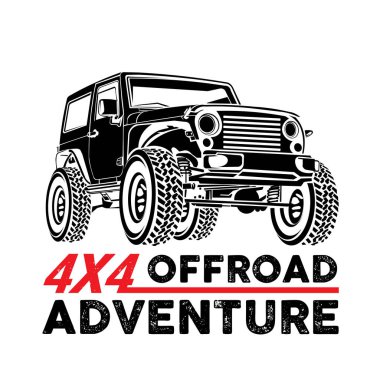 Off road Araç Çizimi, t-shirt tasarımı ve olay logosu için mükemmel