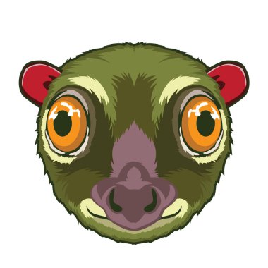 Şirin Sunda Colugo yüz vektör çizimi, t-shirt tasarımı için mükemmel