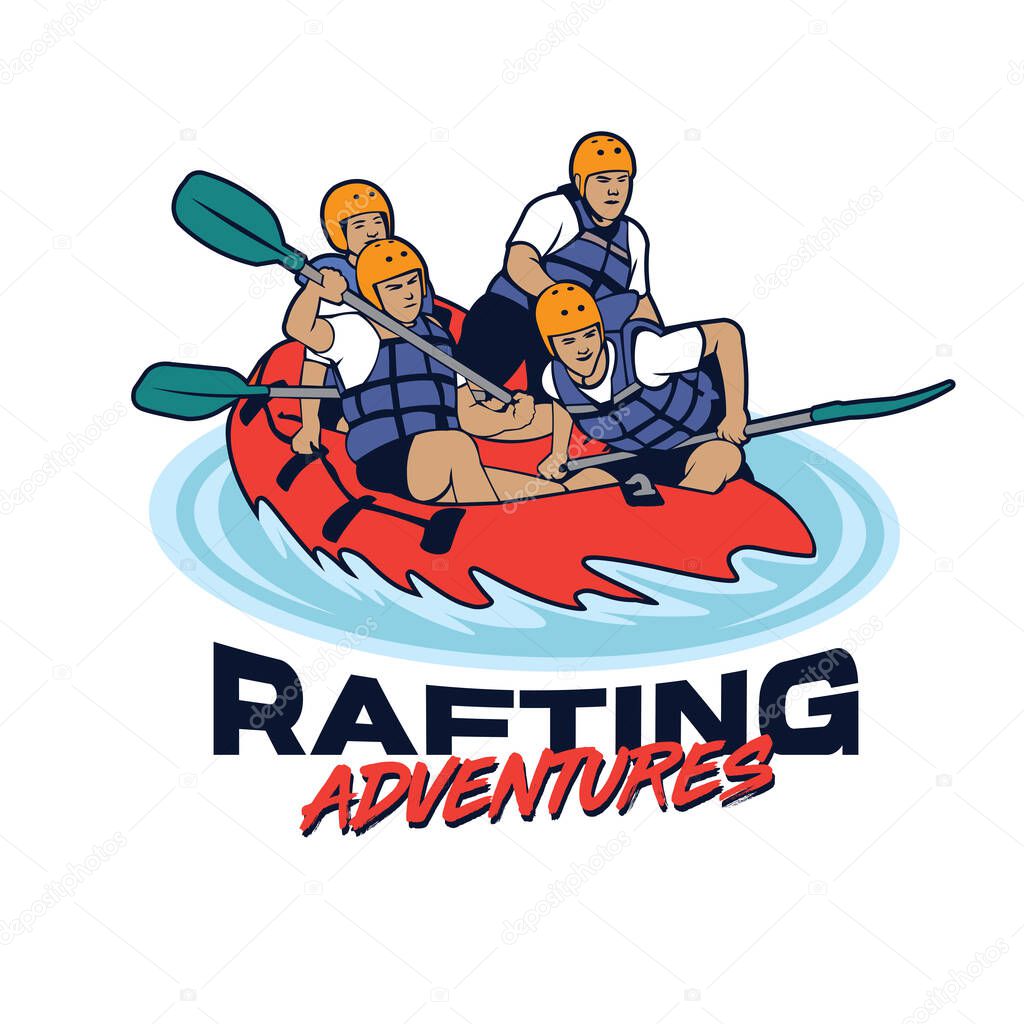River Rafting extreme Adventures vector illustration, perfect for t shirt design