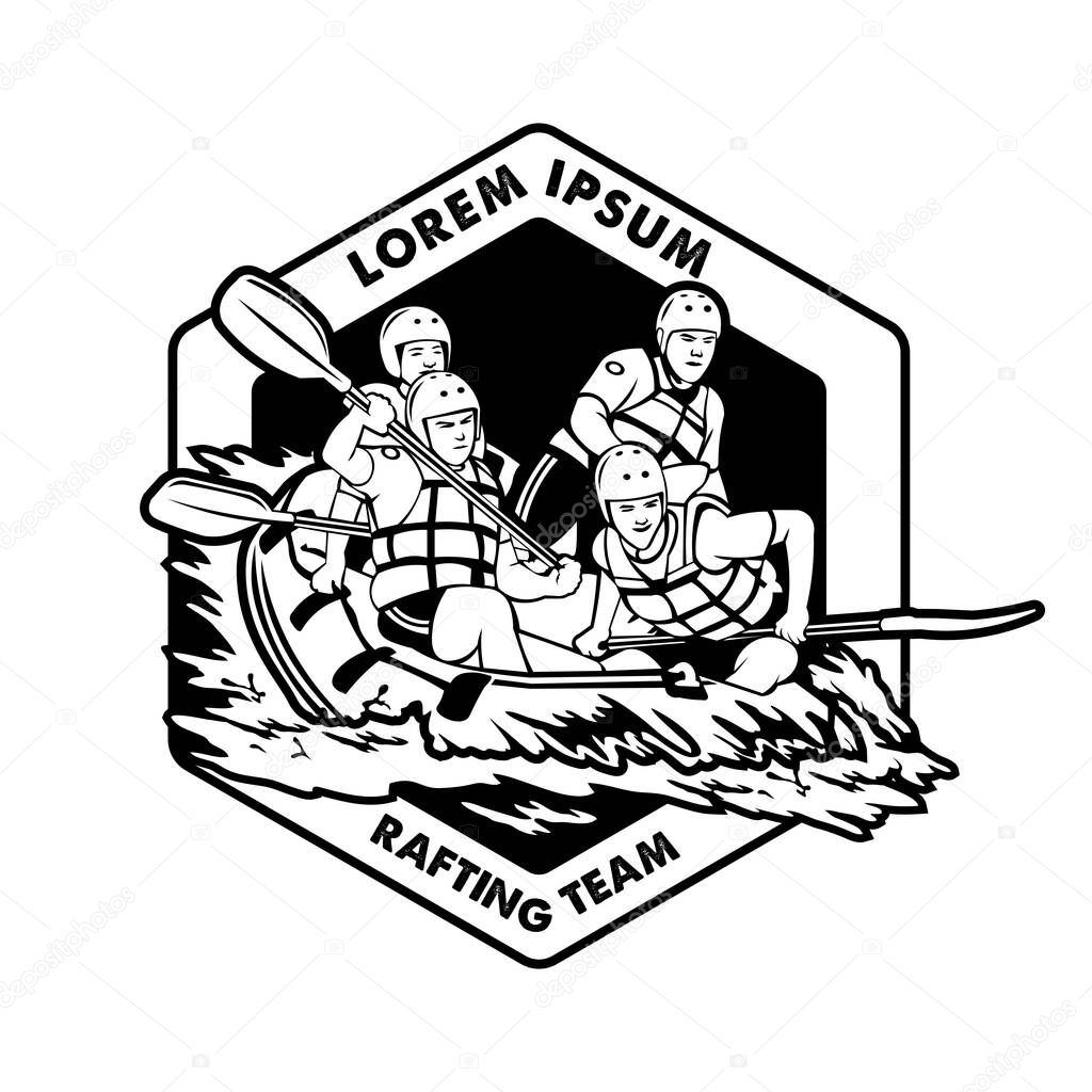 River Rafting extreme Adventures vector illustration, perfect for t shirt design