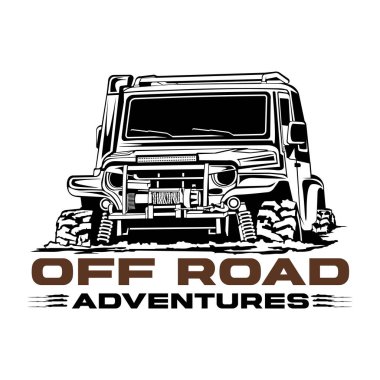 Off Road Vehicle vektör çizimi, Off Road etkinliği için mükemmel, Club logosu ve T-shirt tasarımı