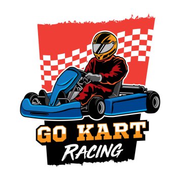Go Kart yarış vektörü illüstrasyon tasarımı, olay logosu ve gömlek tasarımı için de iyi