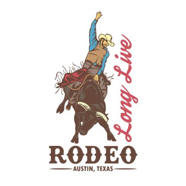 Bull Rodeo, rodeo yarışması ve t-shirt tasarımı için mükemmel.