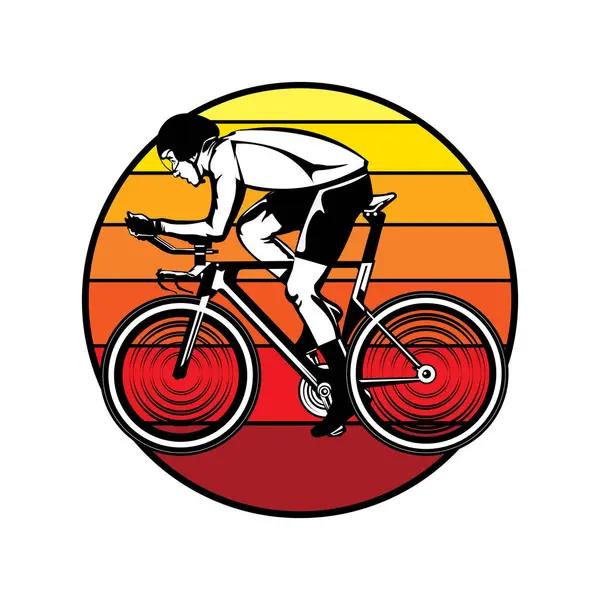 Yarış bisikletçisi vektör çizimi, t-shirt tasarımı ve olay logosu tasarımı için mükemmel