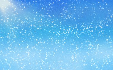 Kar taneleri ile mavi kış arka planı. Mavi gradyan ve kar taneleriyle soyut bir arkaplan. Kartpostal, ekran koruyucu, afiş, poster için şablon.