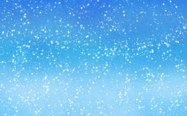 Kar taneleri ile mavi kış arka planı. Mavi gradyan ve kar taneleriyle soyut bir arkaplan. Kartpostal, ekran koruyucu, afiş, poster için şablon.