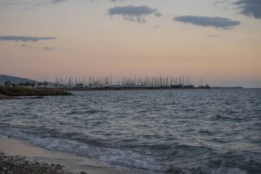 Atina 'da kışın Akdeniz' de güzel bir gün batımı.