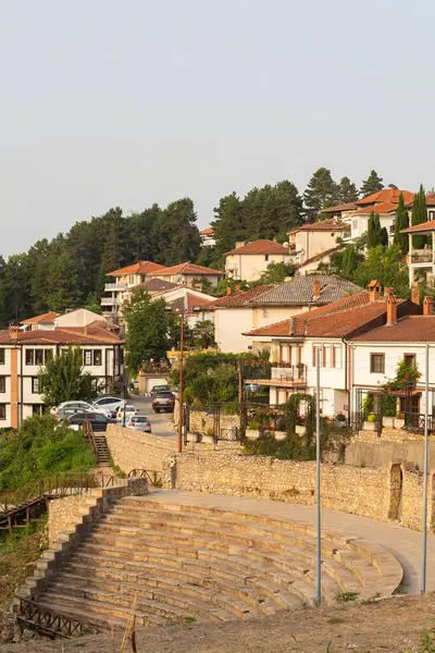 Makedonya 'nın Ohri kentindeki antik taş amfitiyatro. Ortaçağ mimarisi
