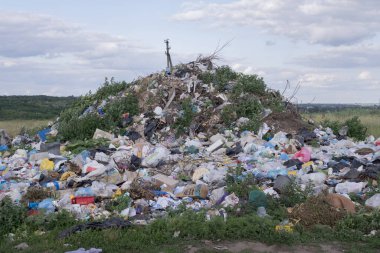 Açık bir kırsal alanda izinsiz çöplük.