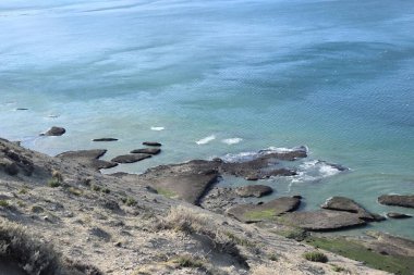 Patagonian coast. View of the coast of Comodoro Rivadavia in Argentine Patagonia clipart