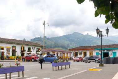  Salento, Quindio, Kolombiya adında merkezi bir meydanda.