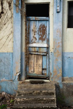 Terk Edilmiş Şehir Çürüyen Mavi Kapı