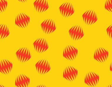 Kusursuz soyut arkaplan, sarı kahverengi arkaplan üzerindeki kırmızı soyutlar, vektör illüstrasyonu