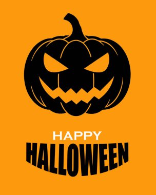 Mutlu Cadılar Bayramı mesajı geçmişi. Cadılar Bayramı balkabağı. Balkabağı Jack ile metin, Vektör illüstrasyon.