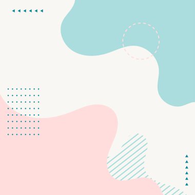 Şirin kawaii soyut modern pastel poster arka planı