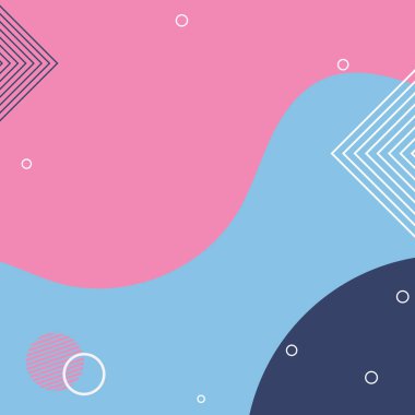 Şirin kawaii soyut modern geometrik poster not defteri not defteri arka planı