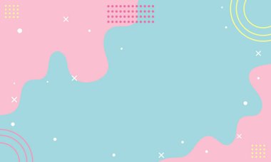 Modern ve sevimli soyut geometrik poster arkaplanı